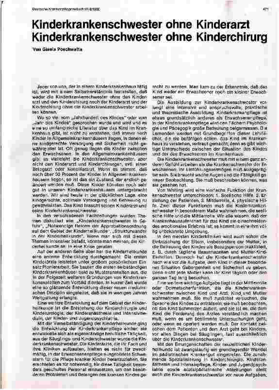 Vorschauseite 1: Kinderkrankenschwester ohne Kinderarzt Kinderkrankenschwester ohne Kinderchirurg