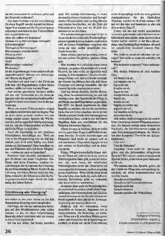 Vorschauseite 3: Sprache gestaltet Wirklichkeit EDV und Sprache in der Pflege