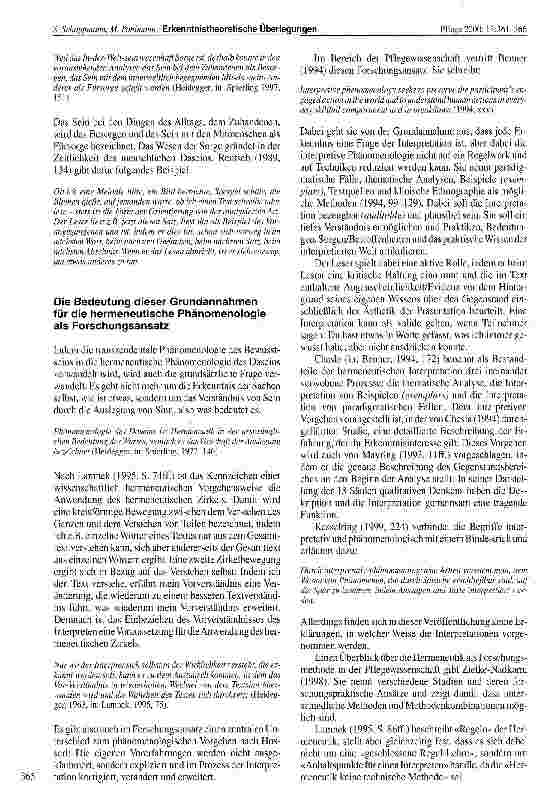 Vorschauseite 5: Erkenntnistheoretische Überlegungen zur phänomenologischen Pflegeforschung