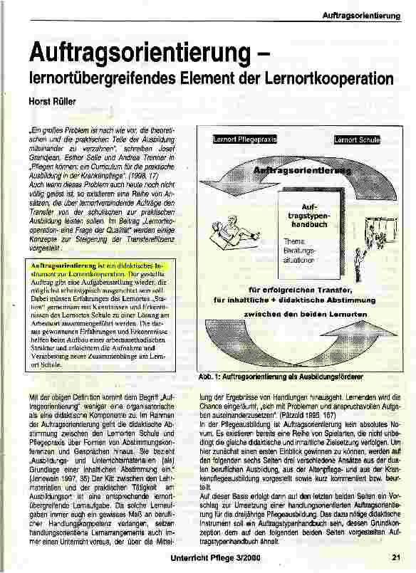 Vorschauseite 1: Auftragsorientierung - lernortübergreifendes Element der Lernortkooperation