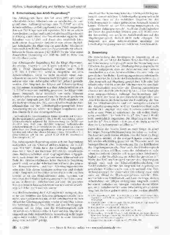 Vorschauseite 2: Urlaubsabgeltung und tarifliche Ausschlussfrist