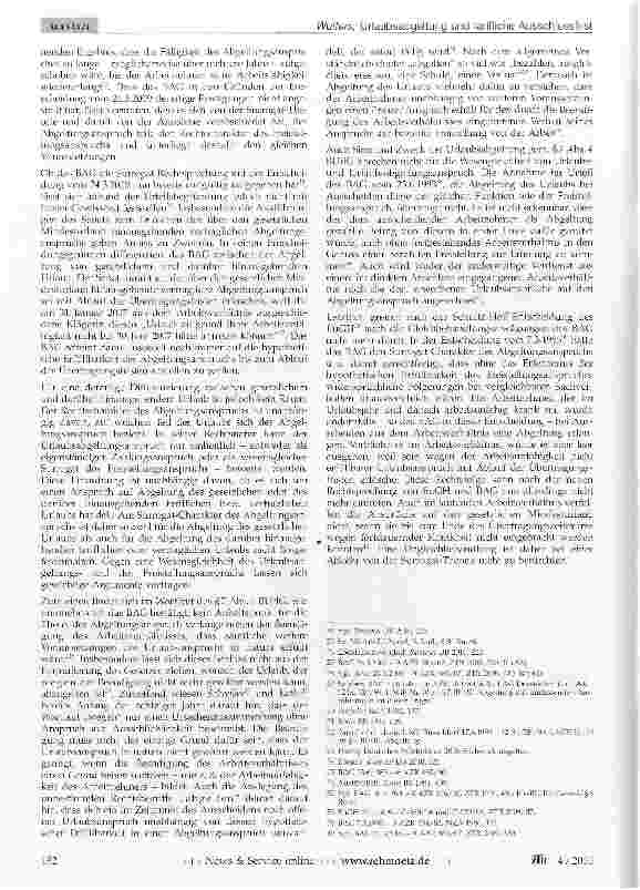 Vorschauseite 3: Urlaubsabgeltung und tarifliche Ausschlussfrist