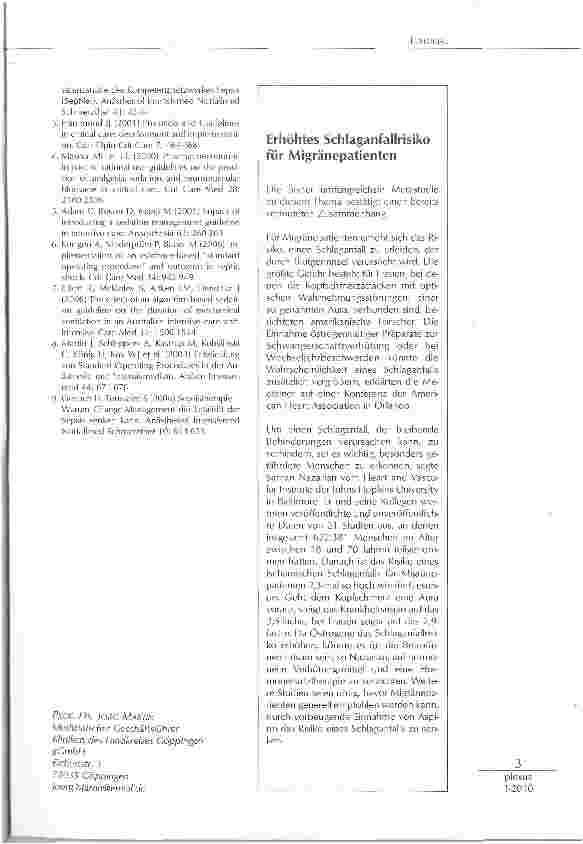 Vorschauseite 2: PERIOPERATIVE MEDIZIN -SICHERHEIT DURCH STANDARDISIERUNG UNDORGANISATION. NACH DEM OP AUF DIE INTENSIVSTATION