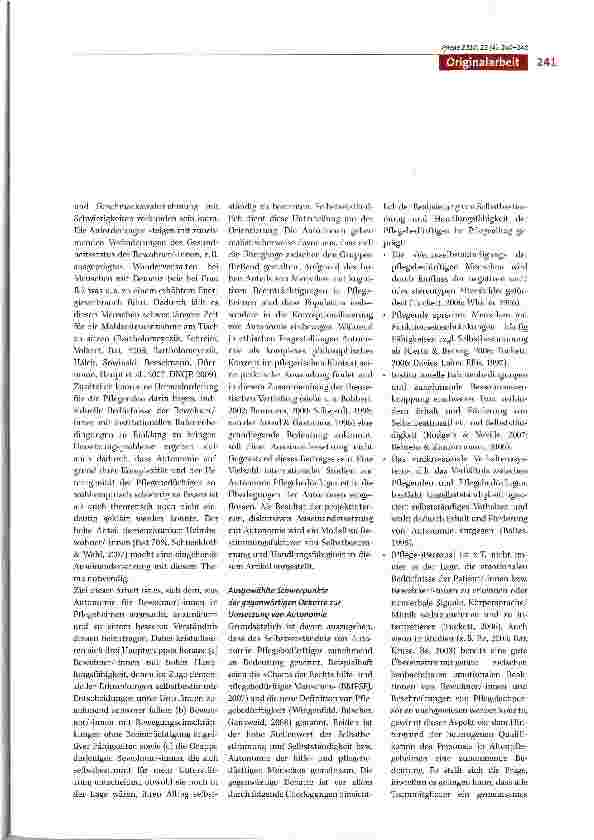 Vorschauseite 2: Autonomie im Pflegeheim -Konzeptionelle Überlegungen zu Selbstbestimmungund Handlungsfähigkeit anhand eines Modells