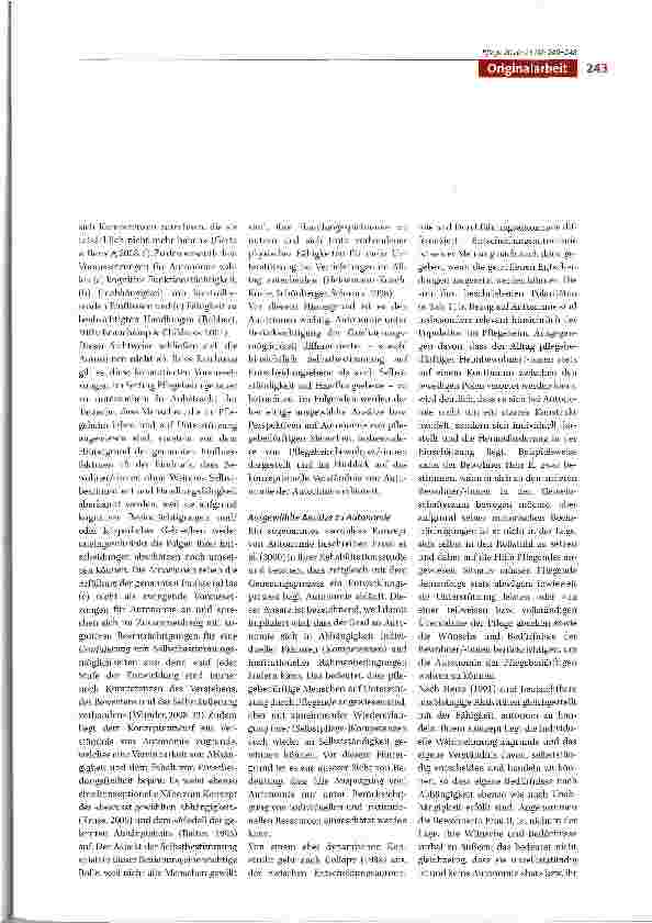 Vorschauseite 4: Autonomie im Pflegeheim -Konzeptionelle Überlegungen zu Selbstbestimmungund Handlungsfähigkeit anhand eines Modells