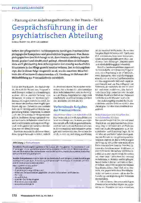 Vorschauseite 1: Gesprächsführung in der psychiatrischen Abteilung