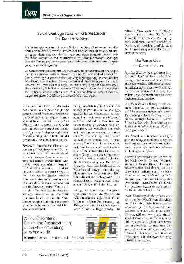 Vorschauseite 3: Selektivverträge: Pro & Kontra