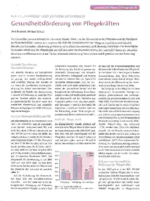 Vorschauseite 1: Gesundheitsförderung von Pflegekräften