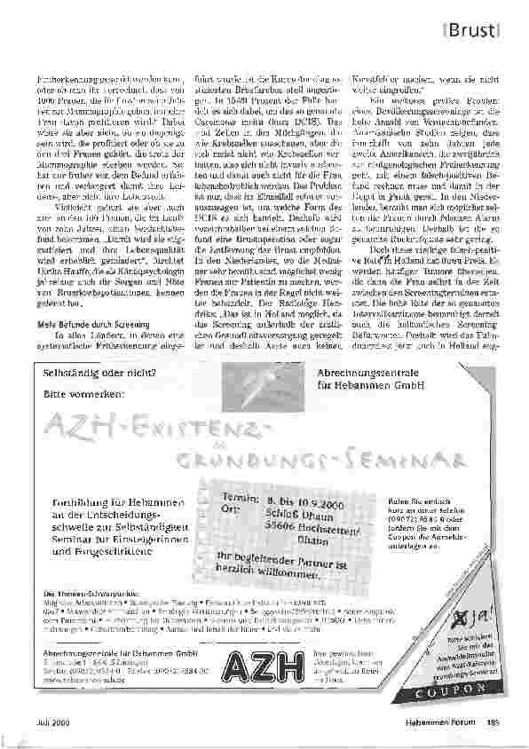 Vorschauseite 4: KONTROVERSE: MAMMOGRAPHIEWIE SINNVOLL IST DIE BRUSTKREBS-FRÜHERKENNUNG?