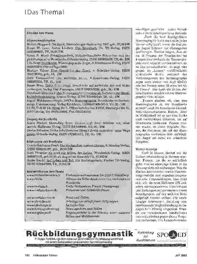 Vorschauseite 5: KONTROVERSE: MAMMOGRAPHIEWIE SINNVOLL IST DIE BRUSTKREBS-FRÜHERKENNUNG?
