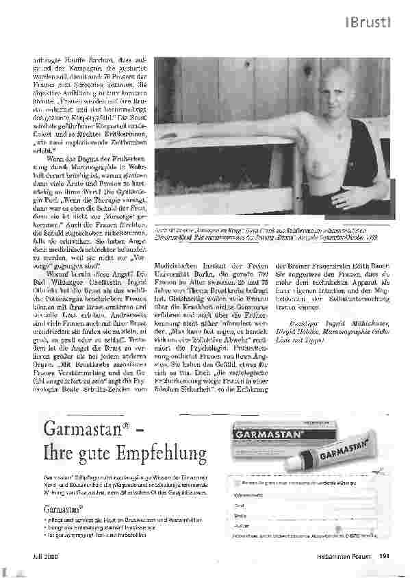 Vorschauseite 6: KONTROVERSE: MAMMOGRAPHIEWIE SINNVOLL IST DIE BRUSTKREBS-FRÜHERKENNUNG?