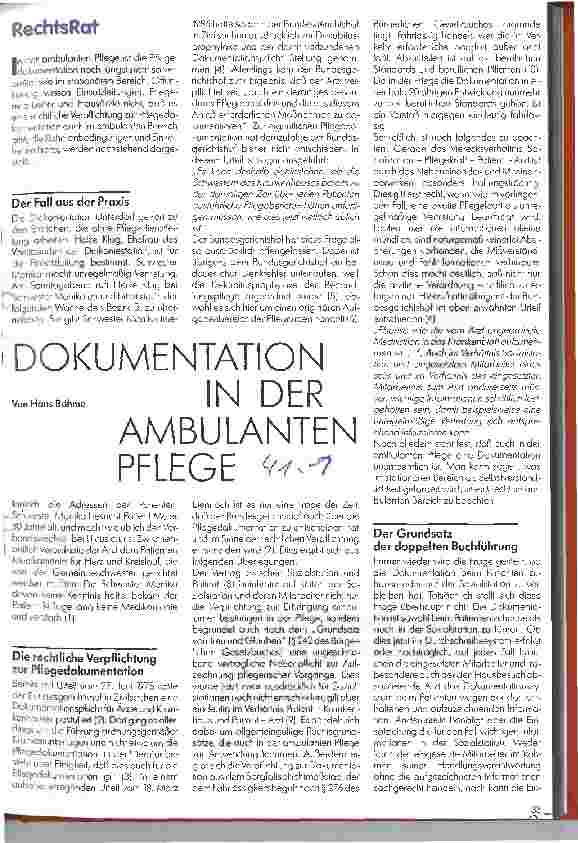 Vorschauseite 1: Dokumentation in der ambulanten Pflege
