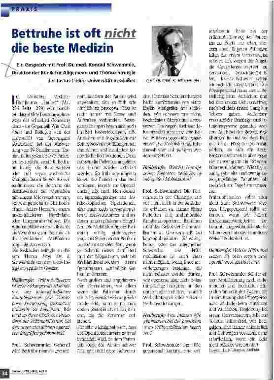 Vorschauseite 1: Bettruhe ist oft nicht die beste Medizin