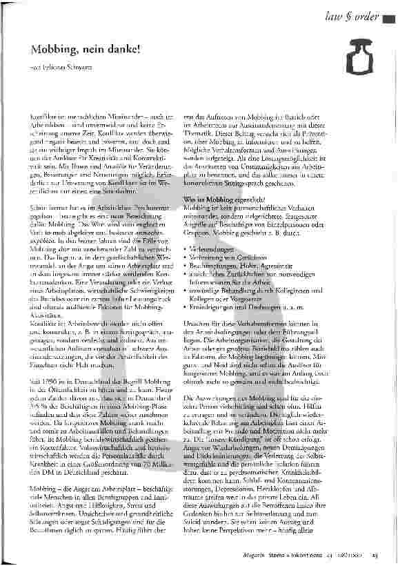 Vorschauseite 1: Mobbing, nein danke!