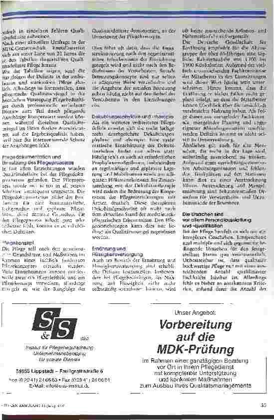 Vorschauseite 3: Korrekturbedarf Pflege-Qualitätssicherungsgesetz (PQSG)