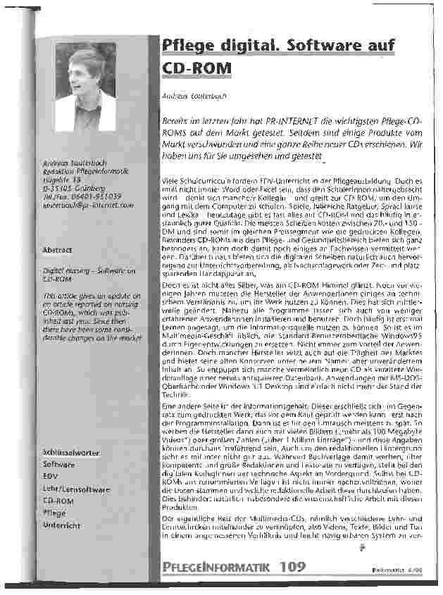 Vorschauseite 1: Pflege digital. Software auf CD-ROM