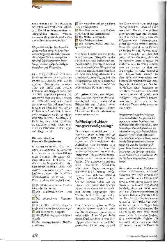 Vorschauseite 2: Ethische Betrachtung einer Nahrungsverweigerung - Teil 1: Aufzeigen der Problematik und Fallbeispiel -