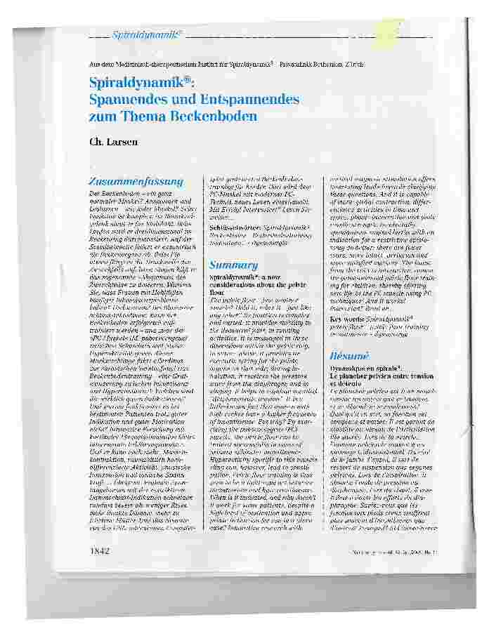 Vorschauseite 1: Spiraldynamik® - Spannendes und Entspannendes zum Thema Beckenboden