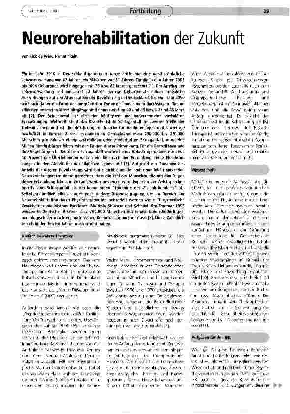 Vorschauseite 1: Neurorehabilitation der Zukunft
