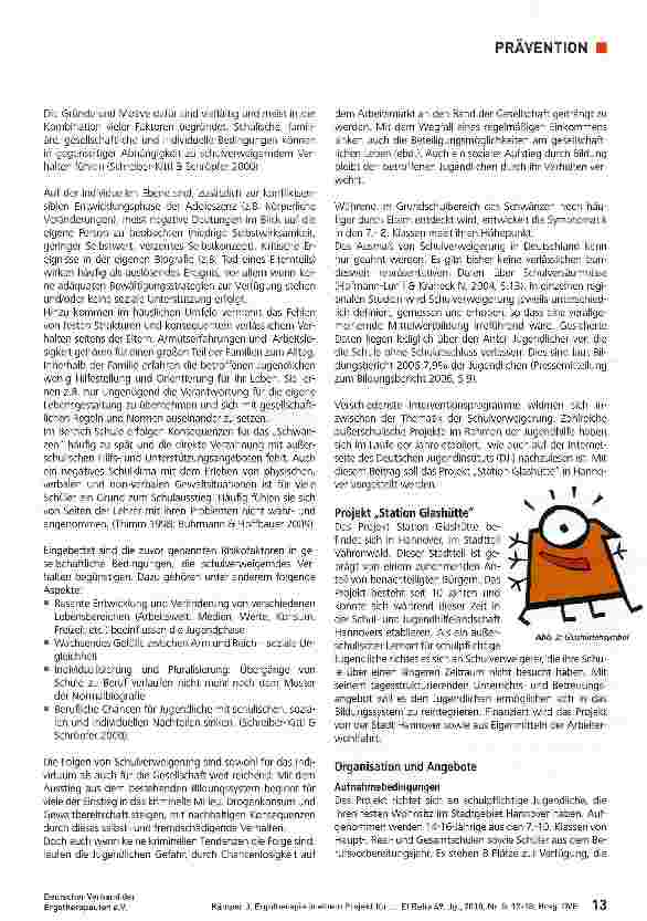 Vorschauseite 2: Ergotherapie in einem Projekt für Schulverweigerer