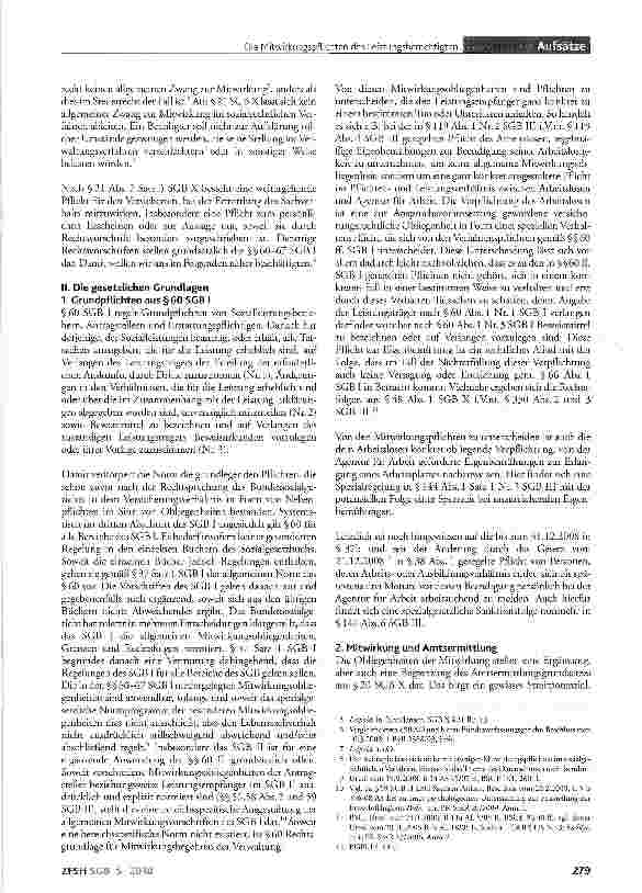 Vorschauseite 2: Die Mitwirkungspflichten des Leistungsberechtigten nach §§60 ff. SGBI