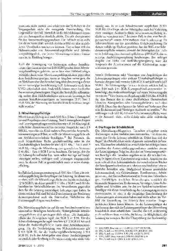 Vorschauseite 4: Die Mitwirkungspflichten des Leistungsberechtigten nach §§60 ff. SGBI