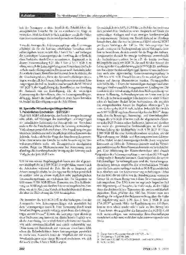 Vorschauseite 5: Die Mitwirkungspflichten des Leistungsberechtigten nach §§60 ff. SGBI