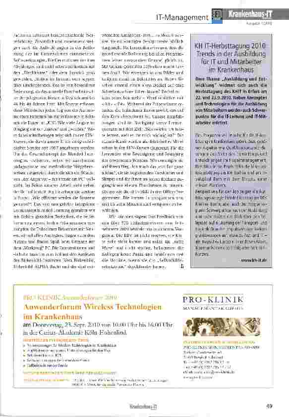 Vorschauseite 2: IT-Ausbildungsstrategie „Blended Learning in den DRK Kliniken Berlin
