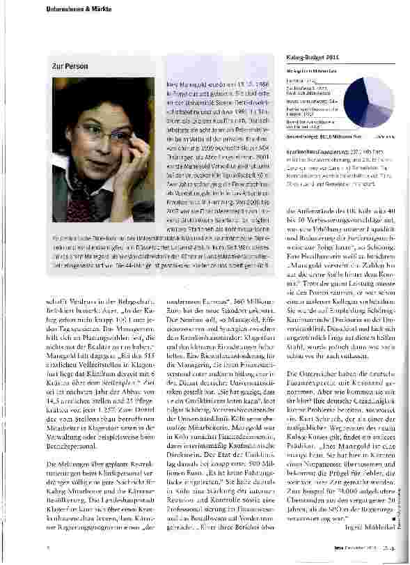 Vorschauseite 5: MANAGERIN DES JAHRES 2010 INES MANEGOLD