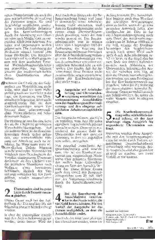Vorschauseite 2: Überstundenvergütung, Arbeitsbefreiung und Ausschlußfrist