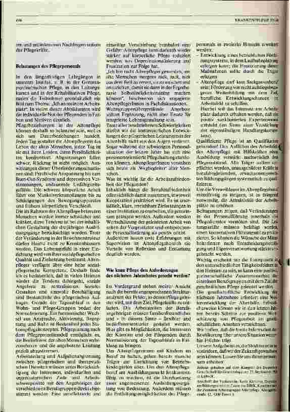 Vorschauseite 5: Pflegebedarf in der Altenpflege