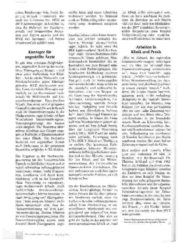 Vorschauseite 2: Wie angestellte Ärzte in der ambulanten Versorgung ihren Platz finden