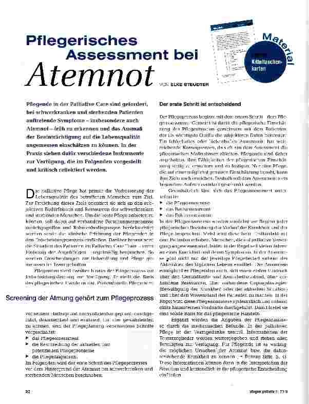 Vorschauseite 1: Pflegerisches Assessment bei Atemnot