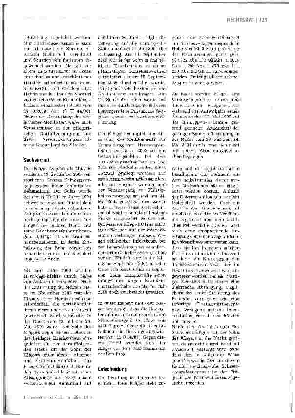 Vorschauseite 2: Unterlassenes Herbeirufen eines Arztes bei einer respiratorischen Insuffizienz