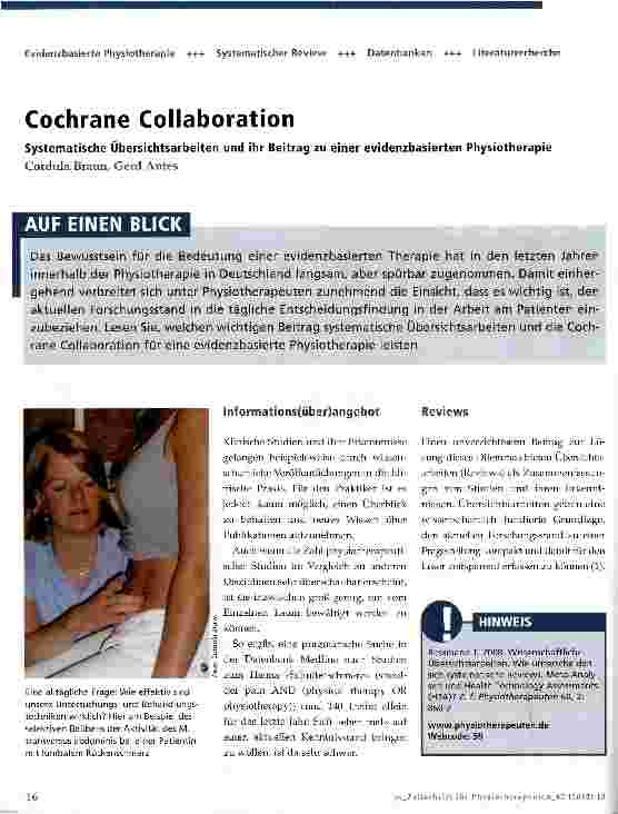 Vorschauseite 1: Cochrane Collaboration