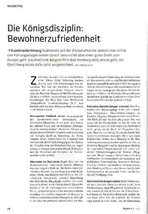 Vorschauseite 1: Die Königsdisziplin: Bewohnerzufriedenheit