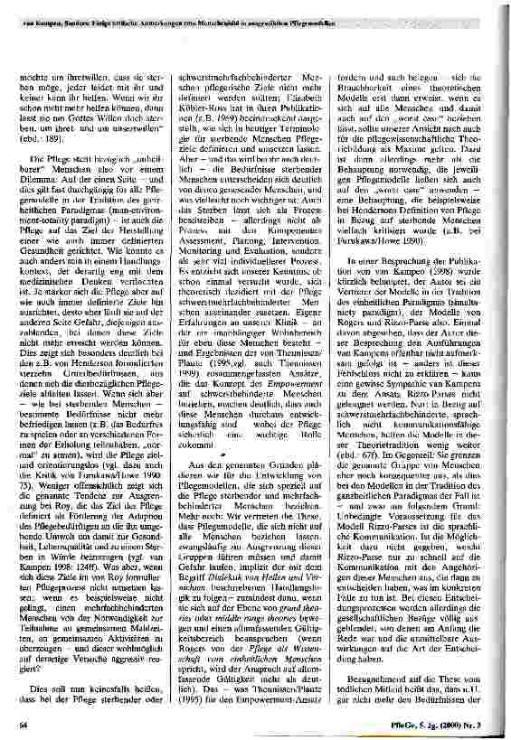 Vorschauseite 4: Einige kritische Anmerkungen zum Menschenbild in ausgewählten Pflegemodellen