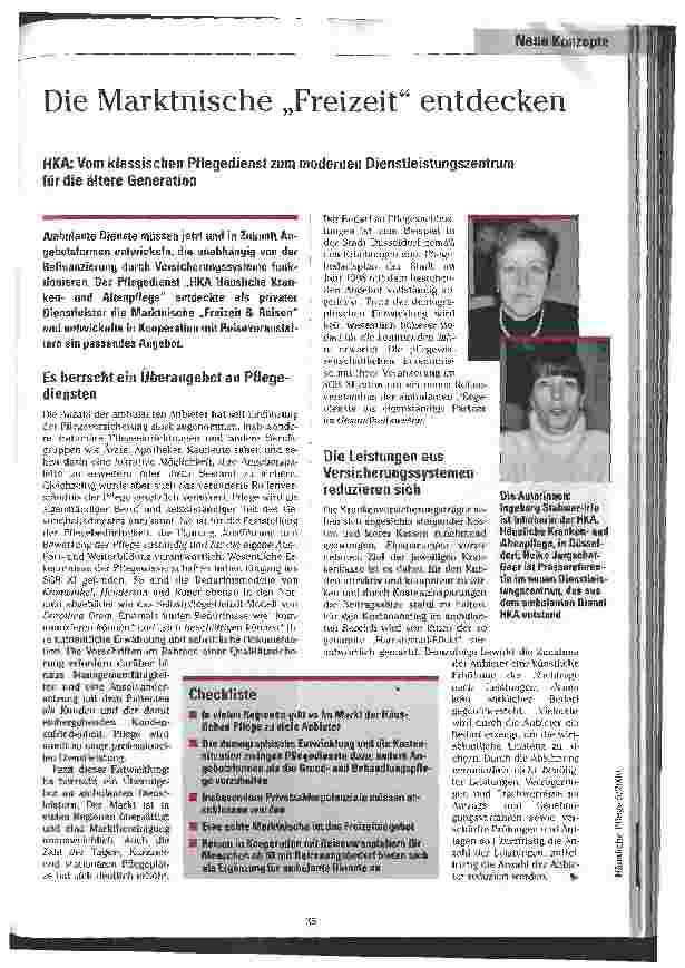 Vorschauseite 1: Die Marktnische Freizeit entdecken