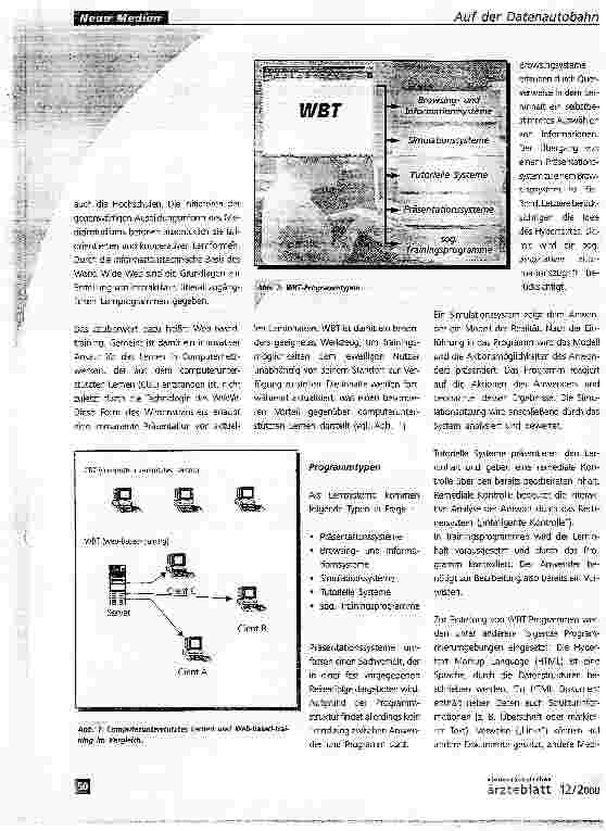 Vorschauseite 2: Web Based Training - oder: Neue Möglichkeiten der interaktiven Forthiidung im Internet