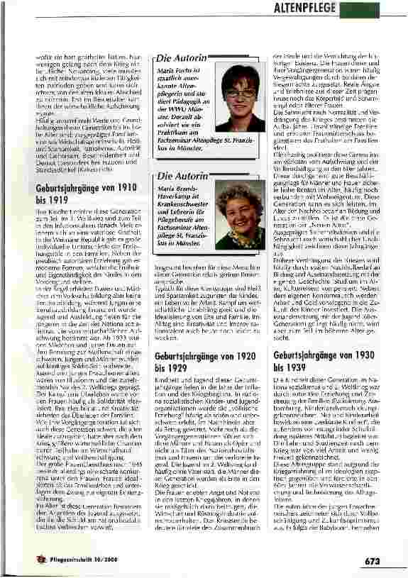Vorschauseite 2: Biografiearbeit braucht umfassendes Generationenwissen