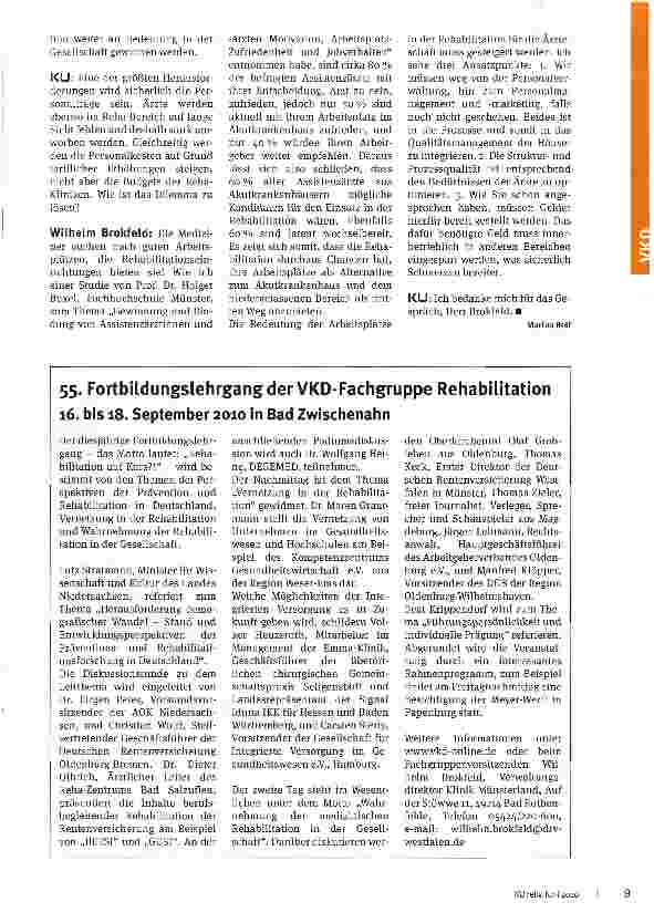 Vorschauseite 3: Die Rehabilitation auf Kurs bringen