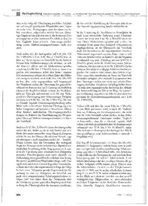 Vorschauseite 6: Mitbestimmungsrechte des Personalrats - Zur Delegation ärztlicher Tätigkeiten auf speziell qualifizierte Pflegekräfte eines Universitätsklinikums