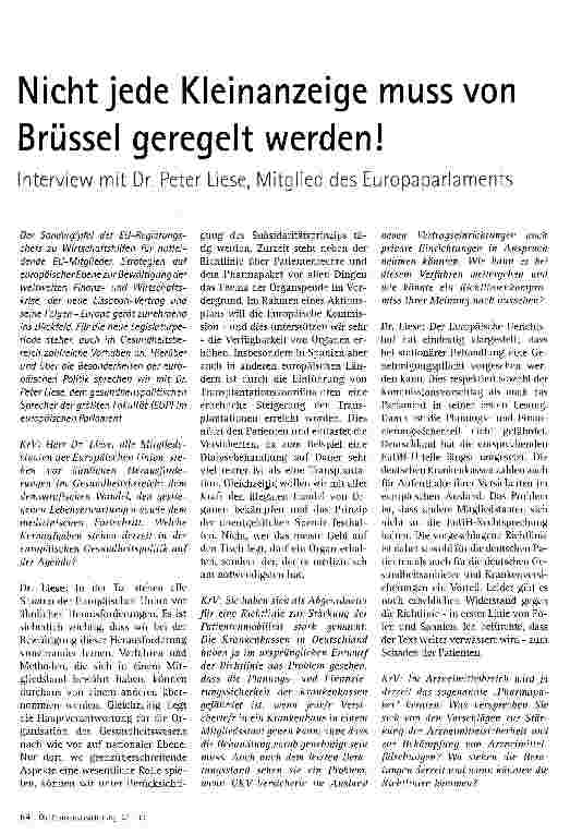 Vorschauseite 1: Nicht jede Kleinanzeige muss von Brüssel geregelt werden!