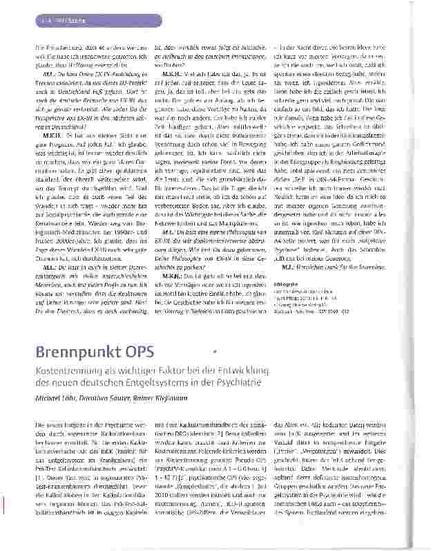 Vorschauseite 1: Brennpunkt OPS