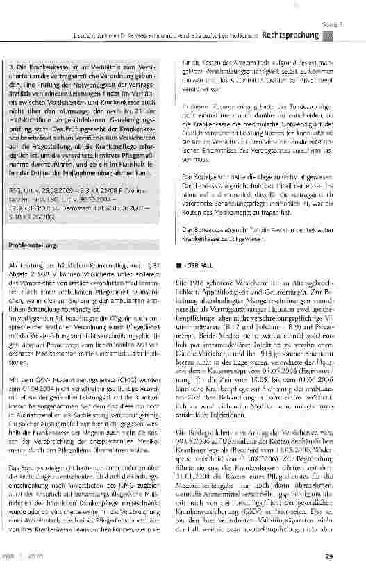 Vorschauseite 2: Erstattung der Kosten für die Verabreichung nicht verschreibungspflichtiger Medikamente mittels intramuskulärer Injektionen