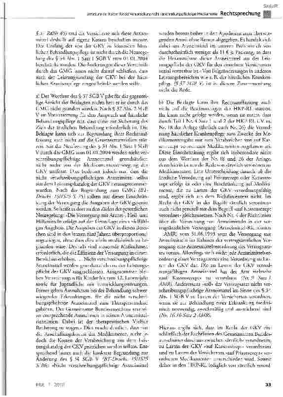Vorschauseite 6: Erstattung der Kosten für die Verabreichung nicht verschreibungspflichtiger Medikamente mittels intramuskulärer Injektionen