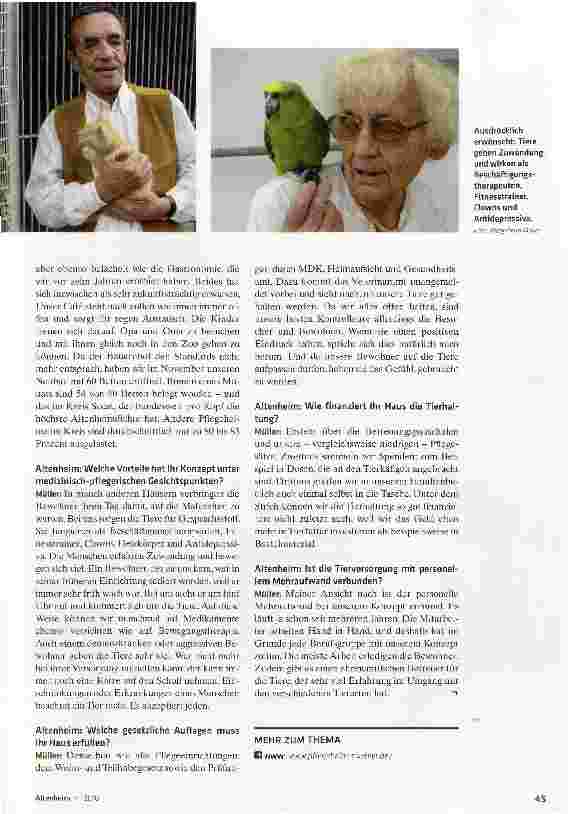 Vorschauseite 2: 350 Haustiere unterstützen bei der Therapie
