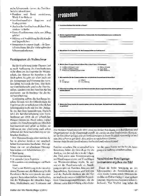 Vorschauseite 2: Wie Familienfragen öffentlich werden Der Berliner Familienbericht 2010 als Beispiel