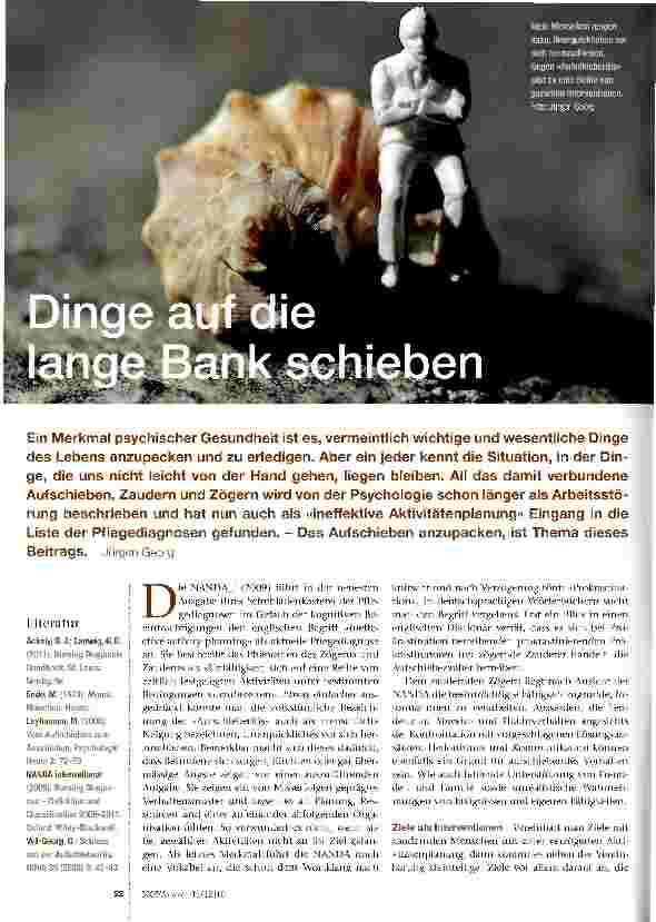 Vorschauseite 1: Dinge auf die lange Bank schieben
