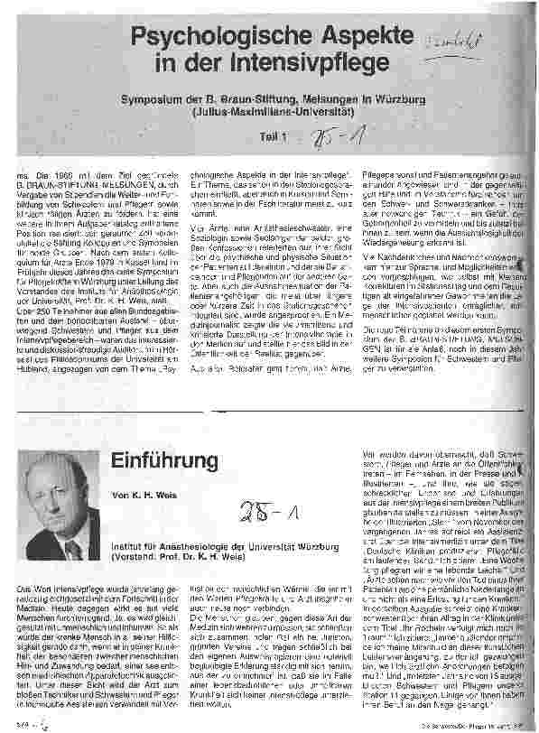 Vorschauseite 1: Psychologische Aspekte in der Intensivpflege - Teil 1 Einführung